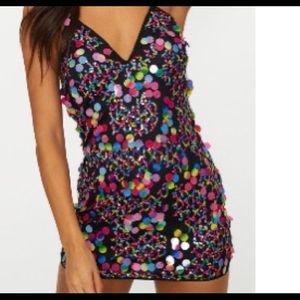 Multi Colored Sequin Disco Dress